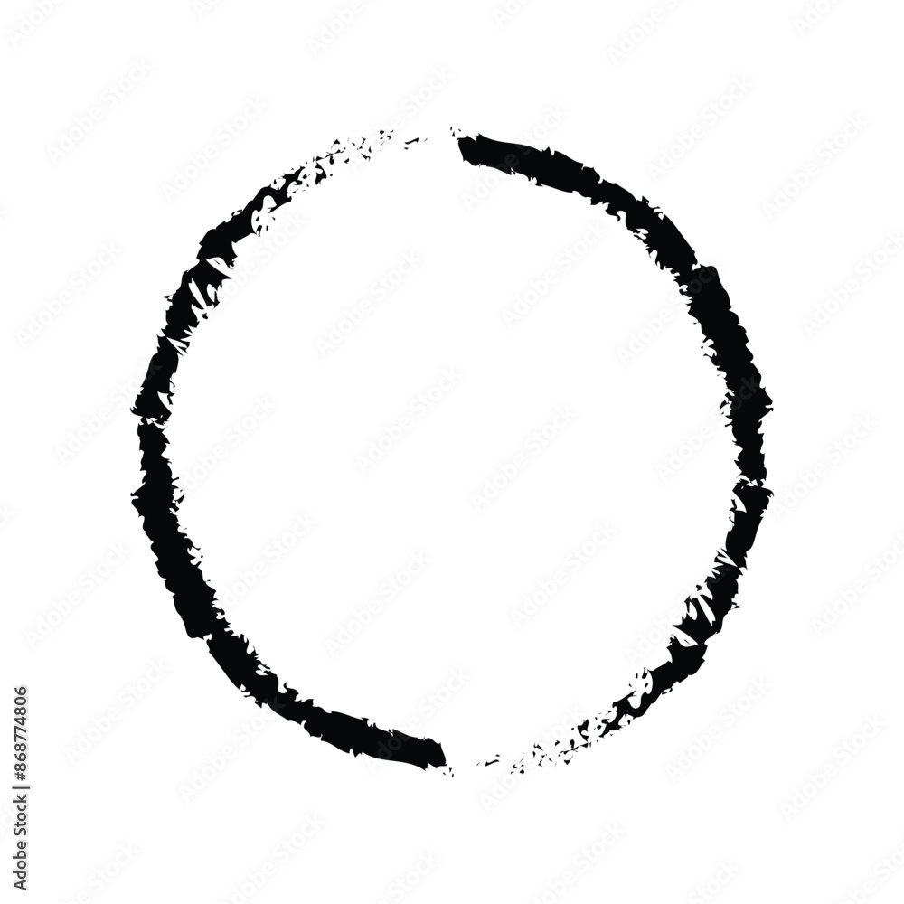 Grunge circle and   Ellipse frames. Set of black ink ball. Collection of  Ellipse borders and circle stamp imprints. Isolated on white background.