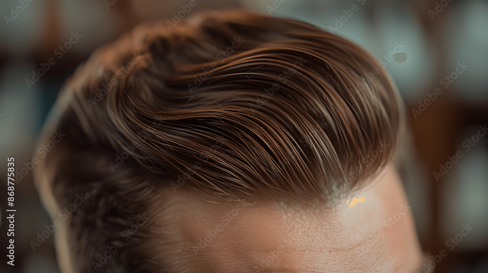 Obraz premium Man's freshly styled hair with modern cut