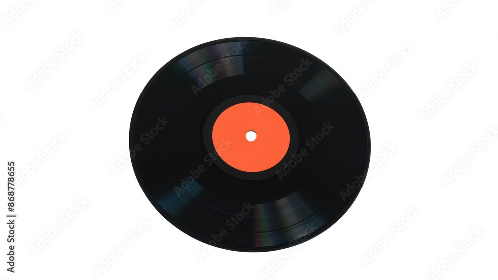 Vinyl record on white background