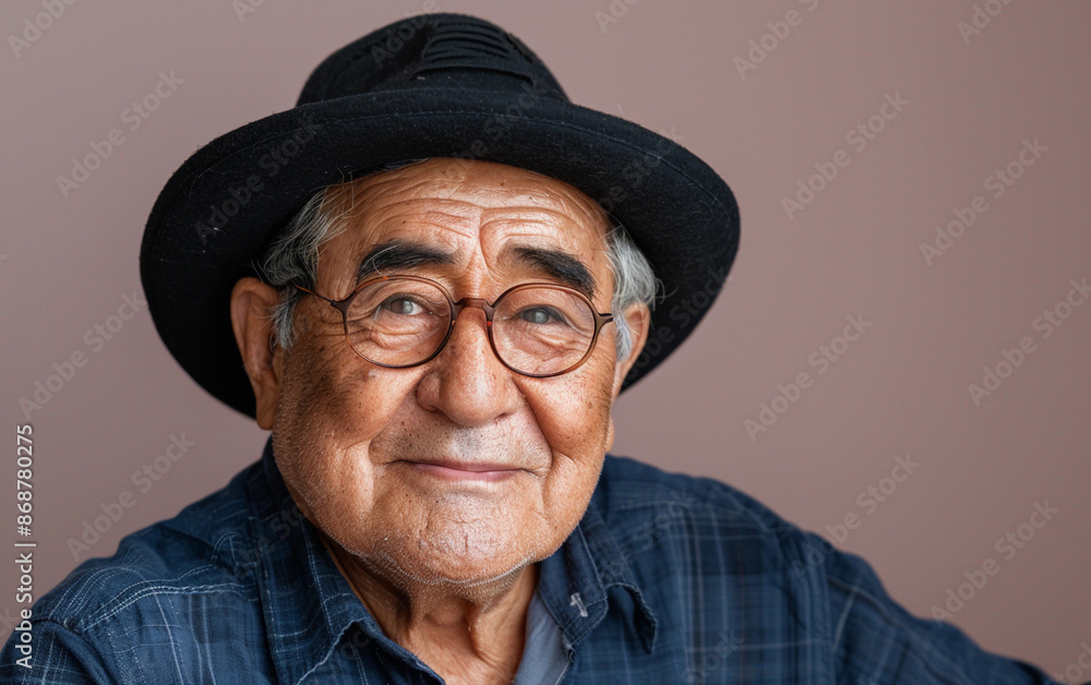 Portrait of a Senior Man Wearing Glasses and a Hat Portrait of a Senior Man Wearing Glasses and a Hat