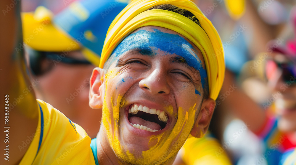 Happy Colombian soccer supporter Happy Colombian soccer supporter