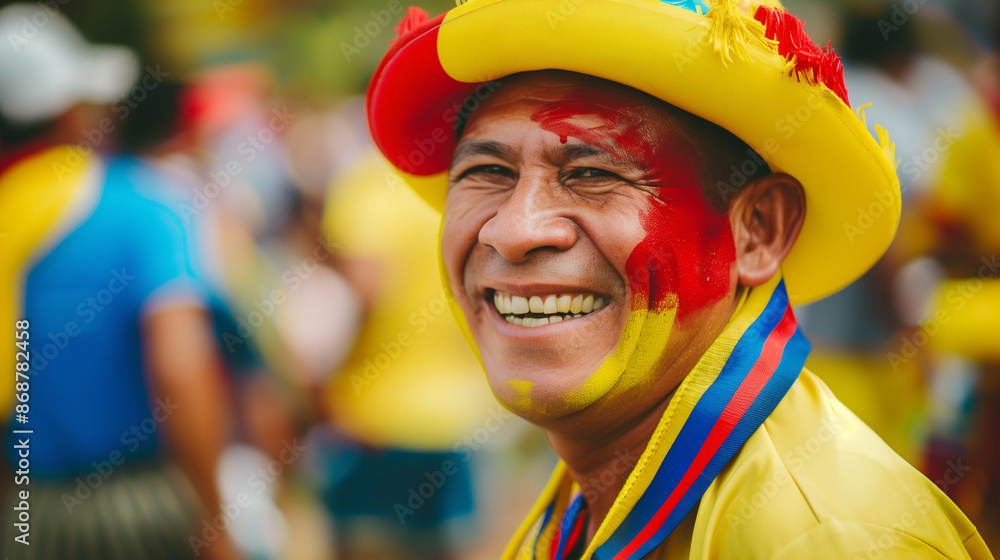 Happy Colombian soccer supporter Happy Colombian soccer supporter