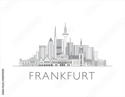 Frankfurt City cityscape illustration skyline drawing