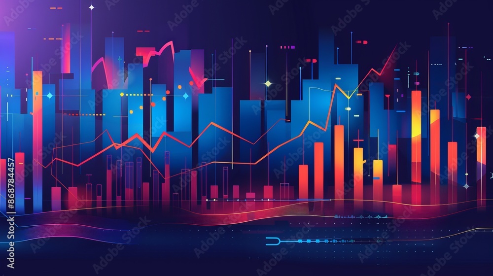 Design of business vector illustrations depicting stock market charts or Forex trading charts for business and finance concepts Design of business vector illustrations depicting stock market charts or Forex trading charts for business and finance concepts