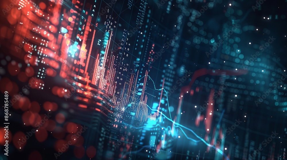 Futuristic stock market or trading graph suitable for financial investments economic trends and business ideas Abstract finance background Futuristic stock market or trading graph suitable for financial investments economic trends and business ideas Abstract finance background