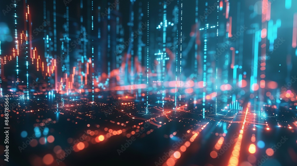 Futuristic stock market or trading graph suitable for financial investments economic trends and business ideas Abstract finance background Futuristic stock market or trading graph suitable for financial investments economic trends and business ideas Abstract finance background