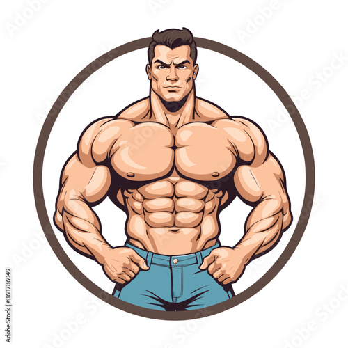 Bodybuilder Cartoon Vector Illustration
