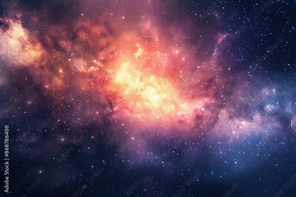 Naklejka premium Celestial artwork featuring galaxies stars and nebulae in endless universe constexpr