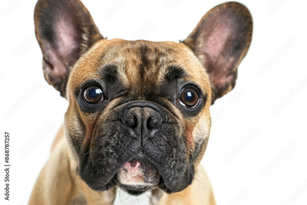 French Bulldog close up on white background French Bulldog close up on white background