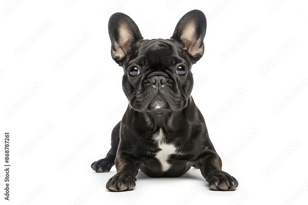 Fototapeta premium French Bulldog against white background