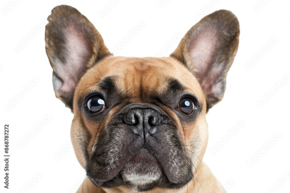 French Bulldog close up on white background French Bulldog close up on white background