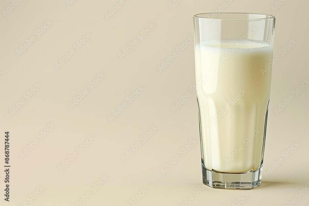 Fresh milk in a glass on white background Fresh milk in a glass on white background
