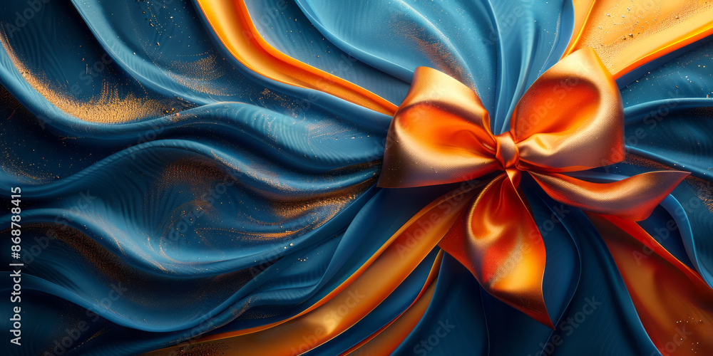 Abstract festive scene with a vibrant bow and flowing ribbons, capturing the essence of celebration. Abstract blur background Abstract festive scene with a vibrant bow and flowing ribbons, capturing the essence of celebration. Abstract blur background