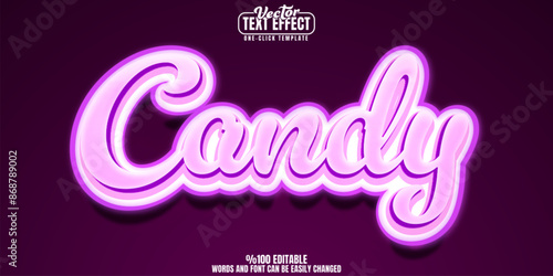 Candy editable text effect, customizable sugar and sweet 3D font style