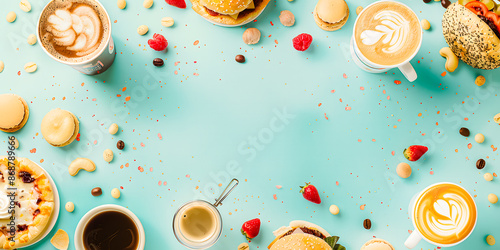 Papier peint avec gâteaux et pâtisseries