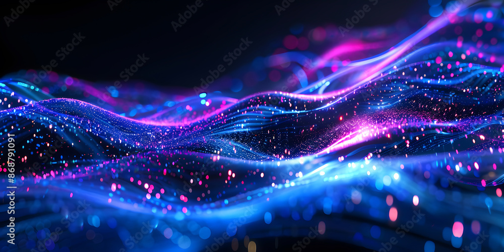 Obraz premium Abstract blue background with waves