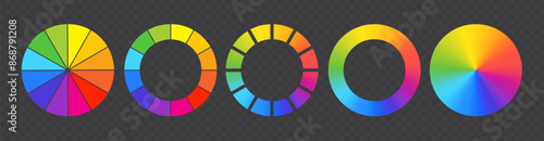 Color wheel or color circle. Vector rgb multi color palette with rainbow light spectrum gradient for designers. Gradation of colors