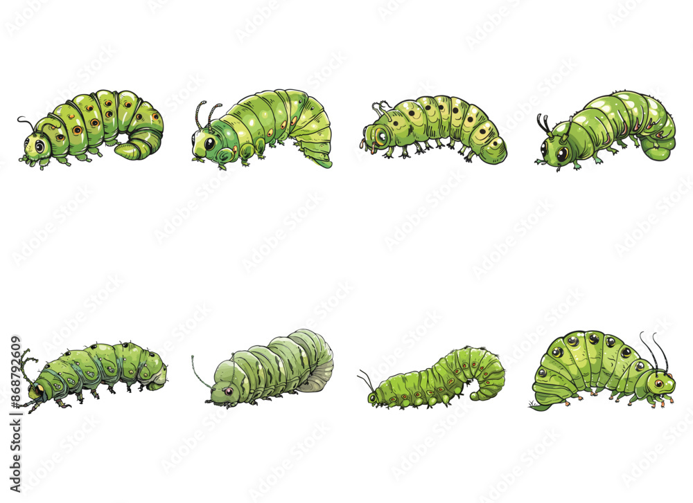 Naklejka premium caterpillar vector illustration isolated on white background. 