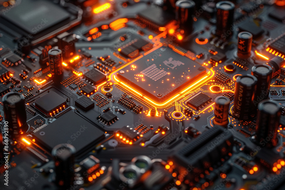 Close Up View of a Computer Motherboard Close Up View of a Computer Motherboard