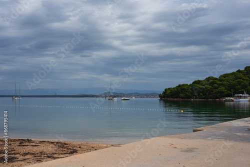 Wallpaper Mural View from the beach on the island of Vrgada in Croatia during a cloudy summer day Torontodigital.ca