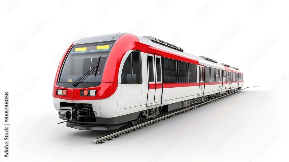 Naklejka premium High speed metro train isolated on white background 
