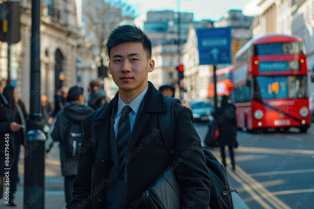 custom made wallpaper toronto digitalYoung businessman walking through London city centrum at daytime