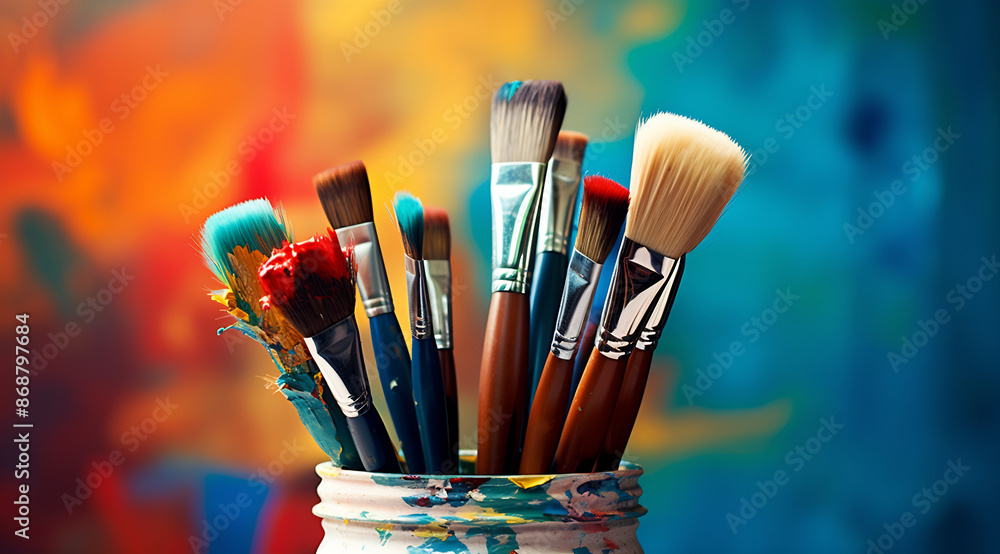 Artistic Ensemble of Paint Brushes Artistic Ensemble of Paint Brushes