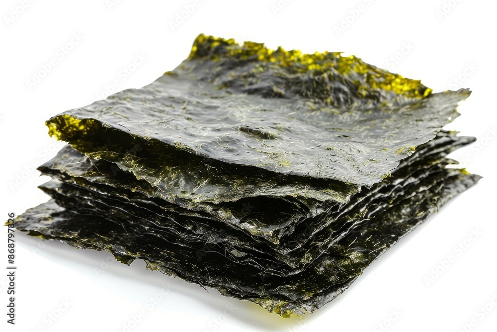 Seaweed sheets on white background Seaweed sheets on white background