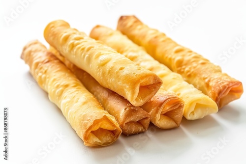 Several apple pastille rolls on white background