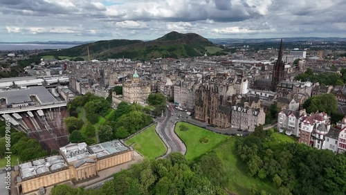 Edinburgh City Centre Drone Footage photo