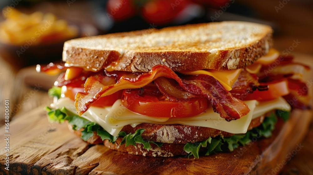 Sandwich ingredients on cutting board Sandwich ingredients on cutting board
