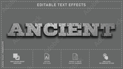 Ancient editable text effects. Vector eps files.