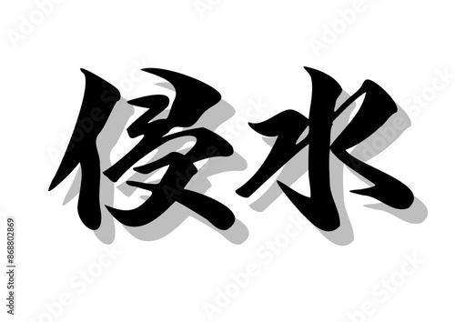 筆文字，浸水，行書，毛筆，墨，影，