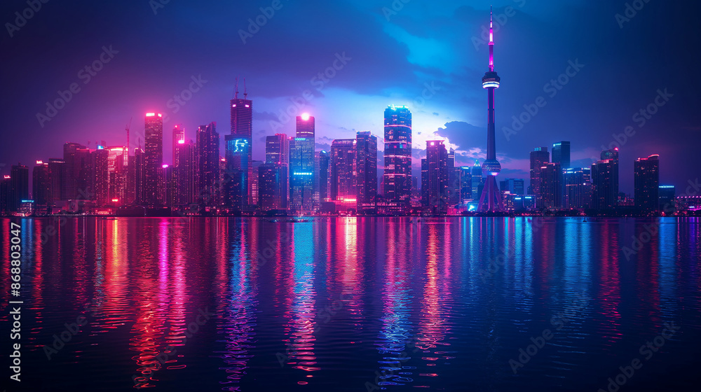 Fototapeta premium Skyline by night