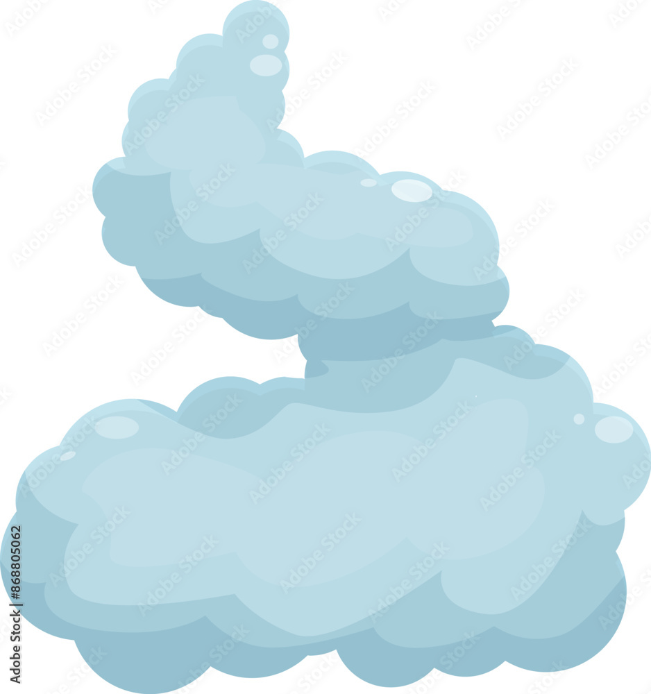 Cartoon illustration of a blue smoke cloud forming a number two Cartoon illustration of a blue smoke cloud forming a number two