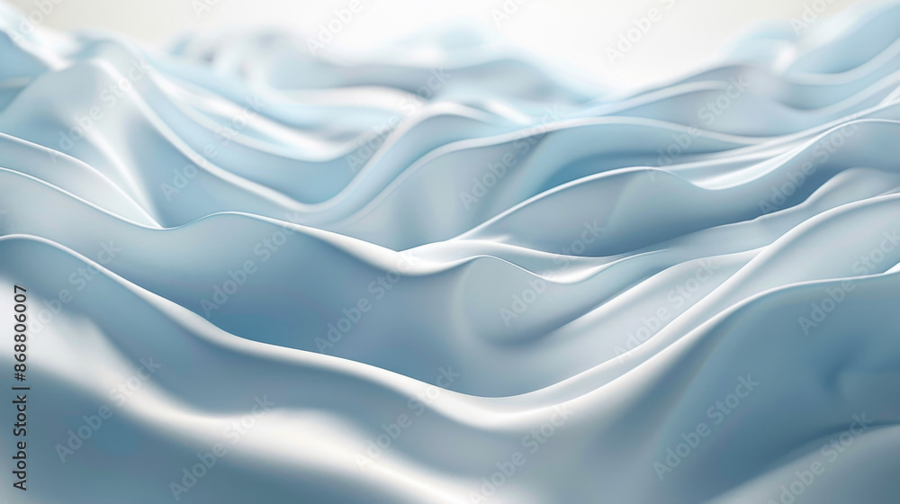 Fototapeta premium Abstract blue and white background with wavy lines for presentation design. elegant vector illustration. soft light