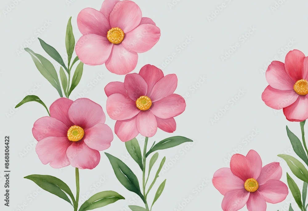 Fototapeta premium Watercolor Floral Bouquet Background with Vibrant Flower Petals