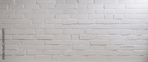 Designer s retro style creative scene showcasing an empty white brick wall interior in a modern apartment building