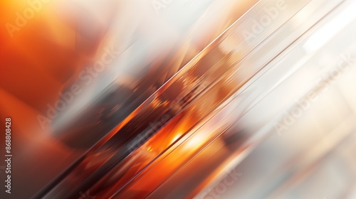 Abstract orange and white blurred design with dynamic light streaks for modern art.