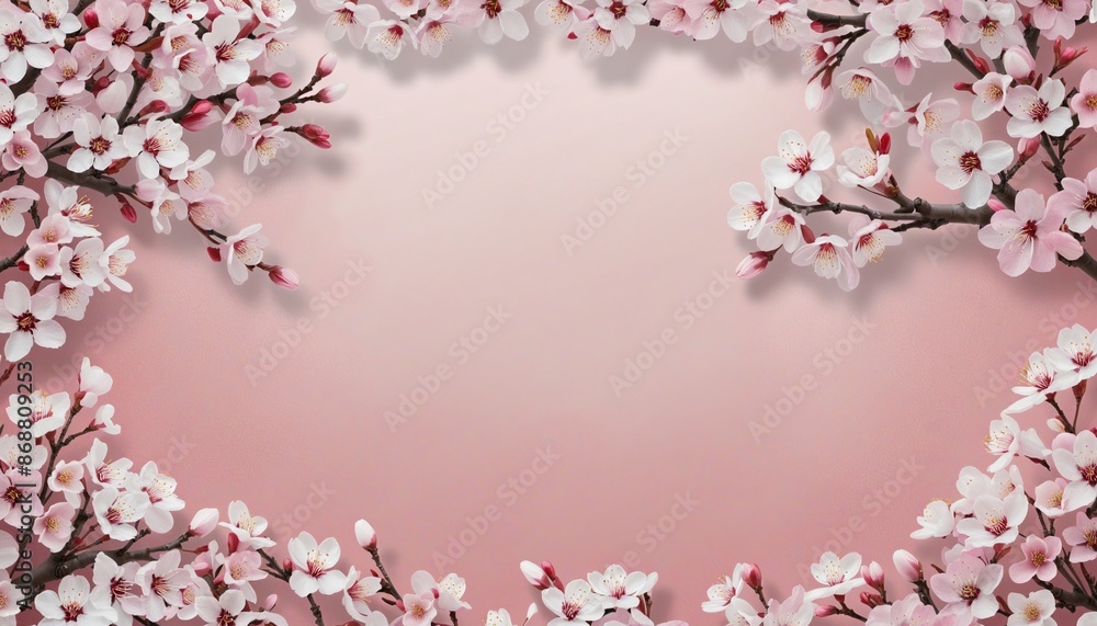 Lovely Cherry Blossom Postcard Design with Sweet Floral Illustration Lovely Cherry Blossom Postcard Design with Sweet Floral Illustration
