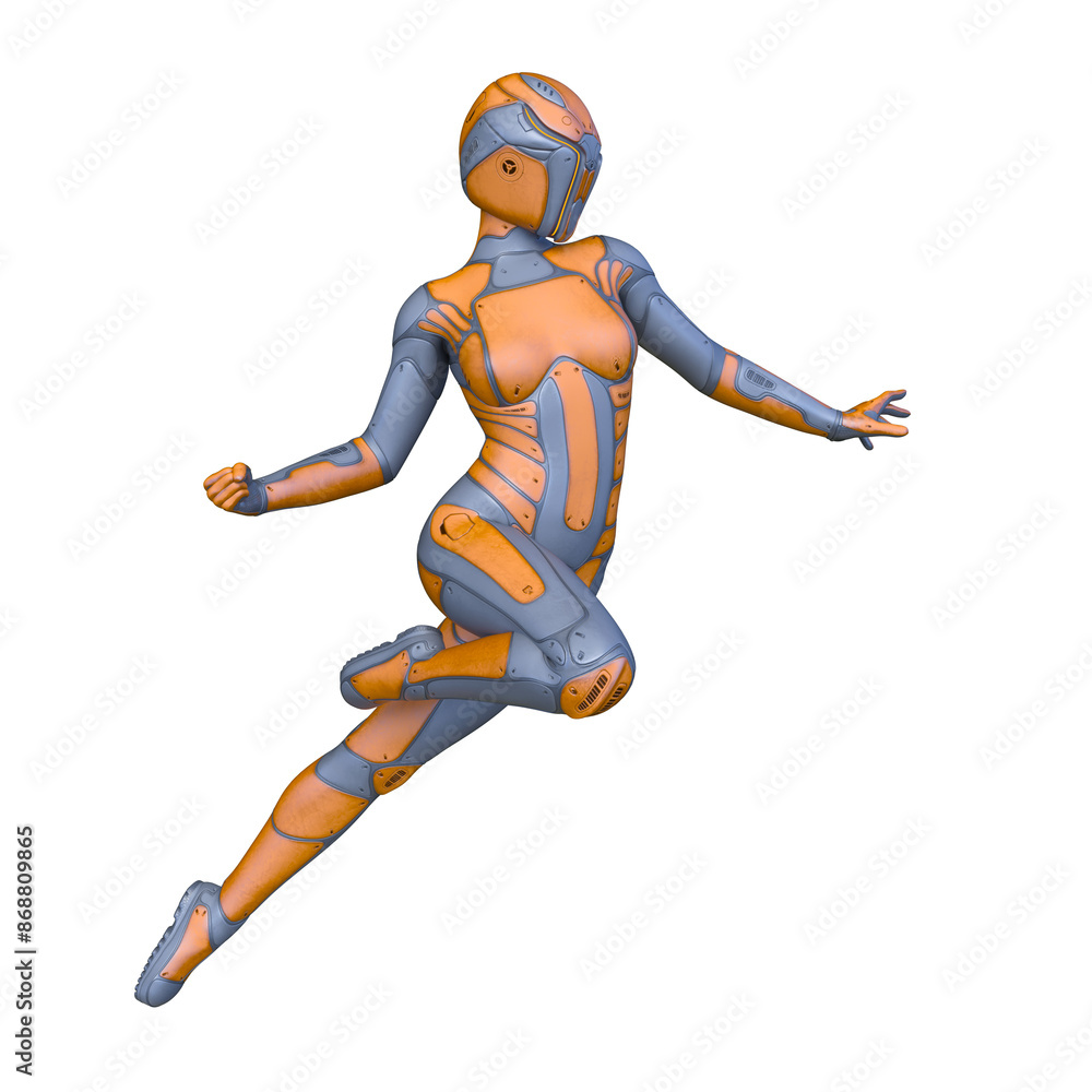 女性サイボーグ　3DCGレンダリング