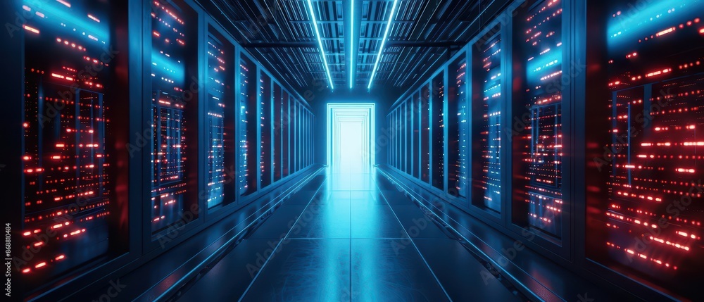 Minimalist depiction of a teleportation gate with abstract cyber visuals and clean design with copy space Minimalist depiction of a teleportation gate with abstract cyber visuals and clean design with copy space