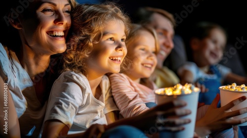 A Family Enjoying a Movie Night