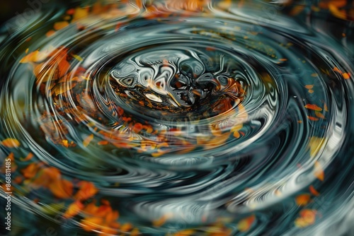 Serpentine shapes dance within a whirlpool of energy representing the everchanging flow of knowledge and enlightenment photo