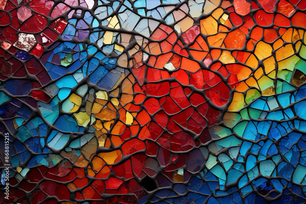 Vibrant glass mosaic close up Vibrant glass mosaic close up