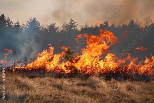 wildfires in fields