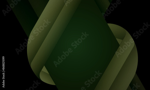 Rectangle dark green shape with blank square brochure element design. illustration with empty copy space for text.