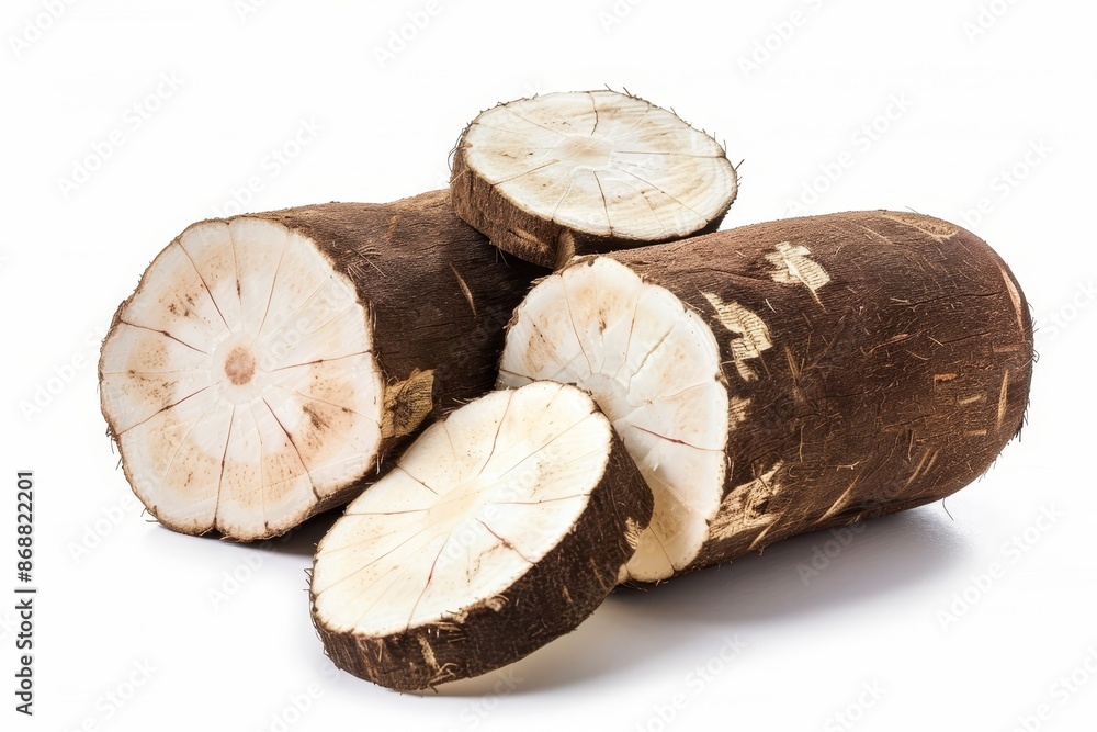 Yucca root isolated on white background Yucca root isolated on white background