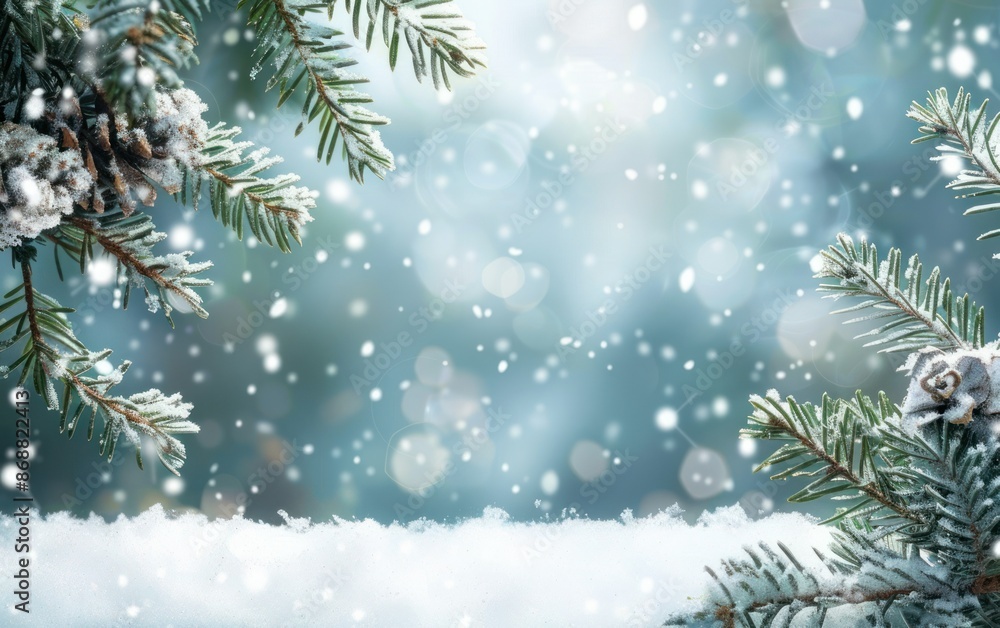 Winter Wonderland with Christmas Ornament Winter Wonderland with Christmas Ornament