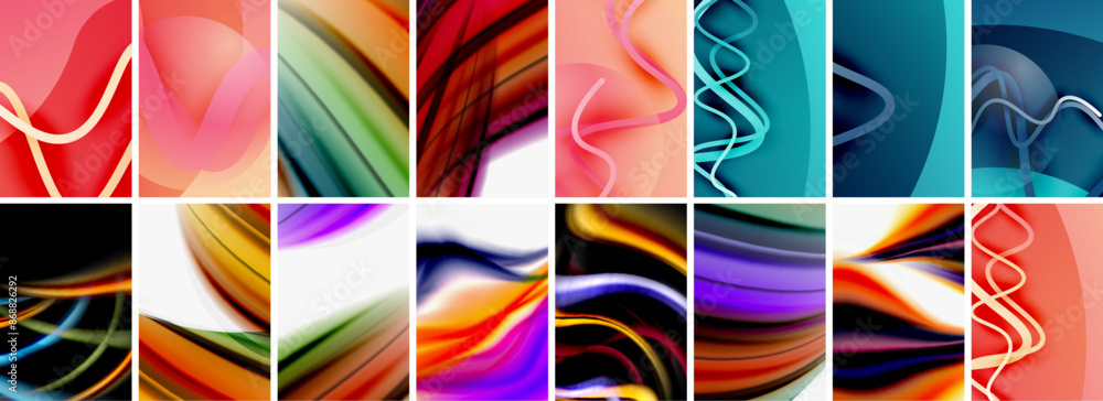 Collection of abstract background with waves, colorful shapes and 3d shadow effect. Vector Illustration For Wallpaper, Banner, Background, Card, Book Illustration, landing page Collection of abstract background with waves, colorful shapes and 3d shadow effect. Vector Illustration For Wallpaper, Banner, Background, Card, Book Illustration, landing page
